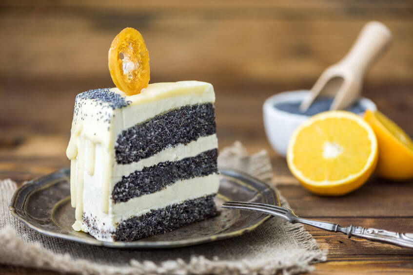 maková torta s pomarančom
