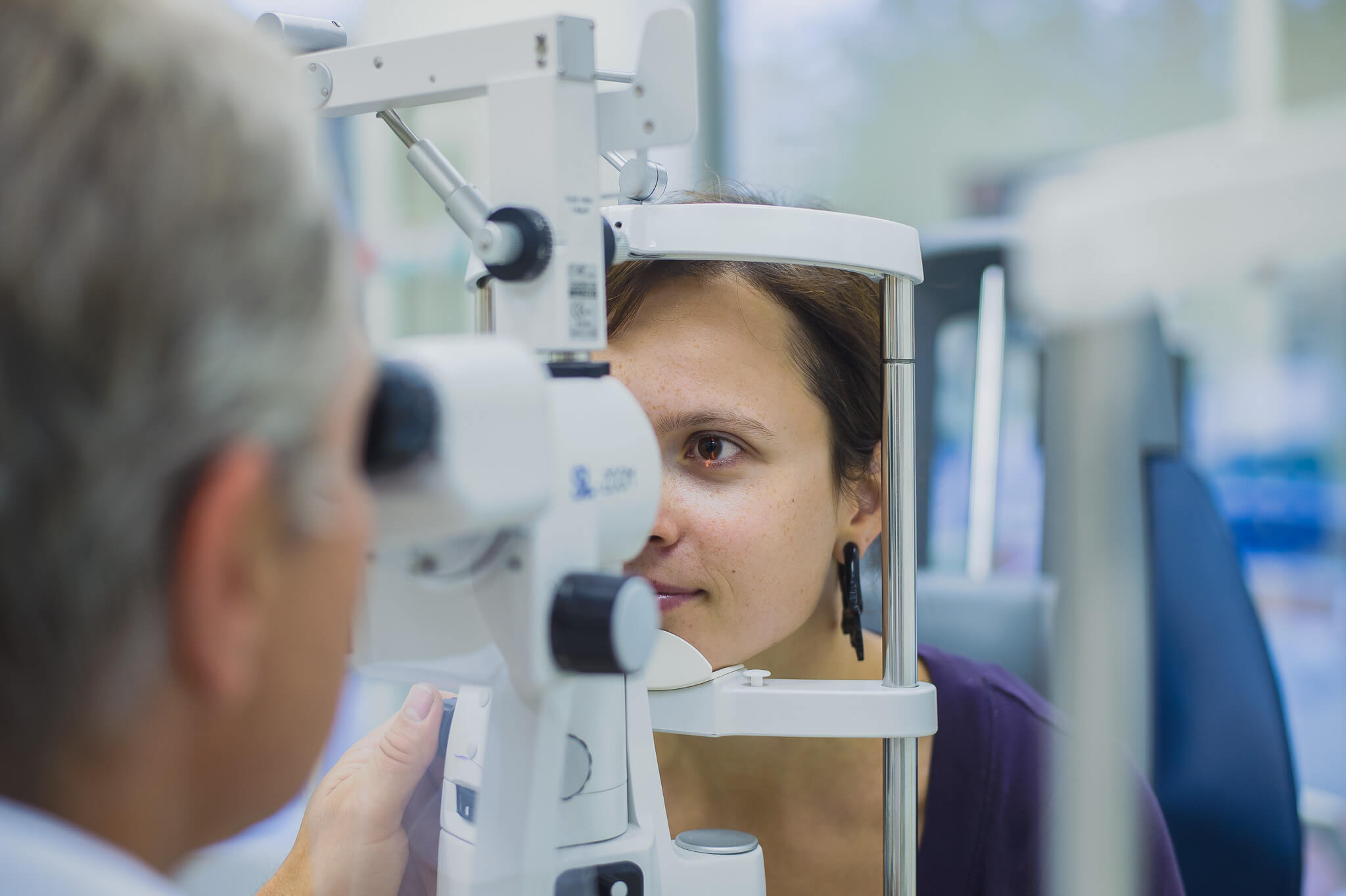 Vyšetrenie zraku pacientky