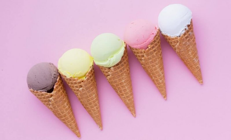 farebná zmrzlina